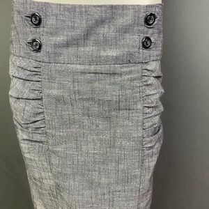 Gray, Ruched Business Skirt